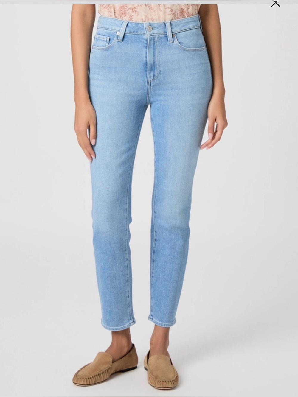 PAIGE Gemma Crop Transcend Vintage Skinny Jeans 30 Light Blue Wash High-Rise EUC